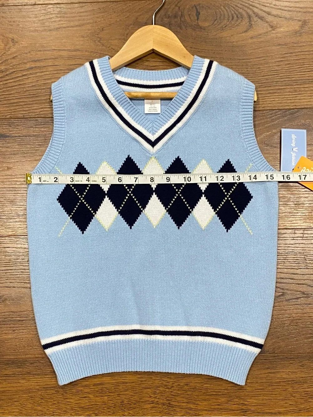 Gymboree Boys ‘Spring Jubilee’ Light Blue Argyle Sweater Vest with Socks Size 7